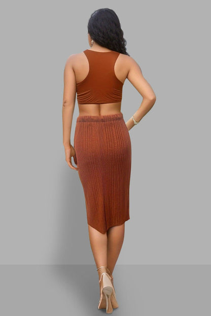 Slit High Waist Skirt.