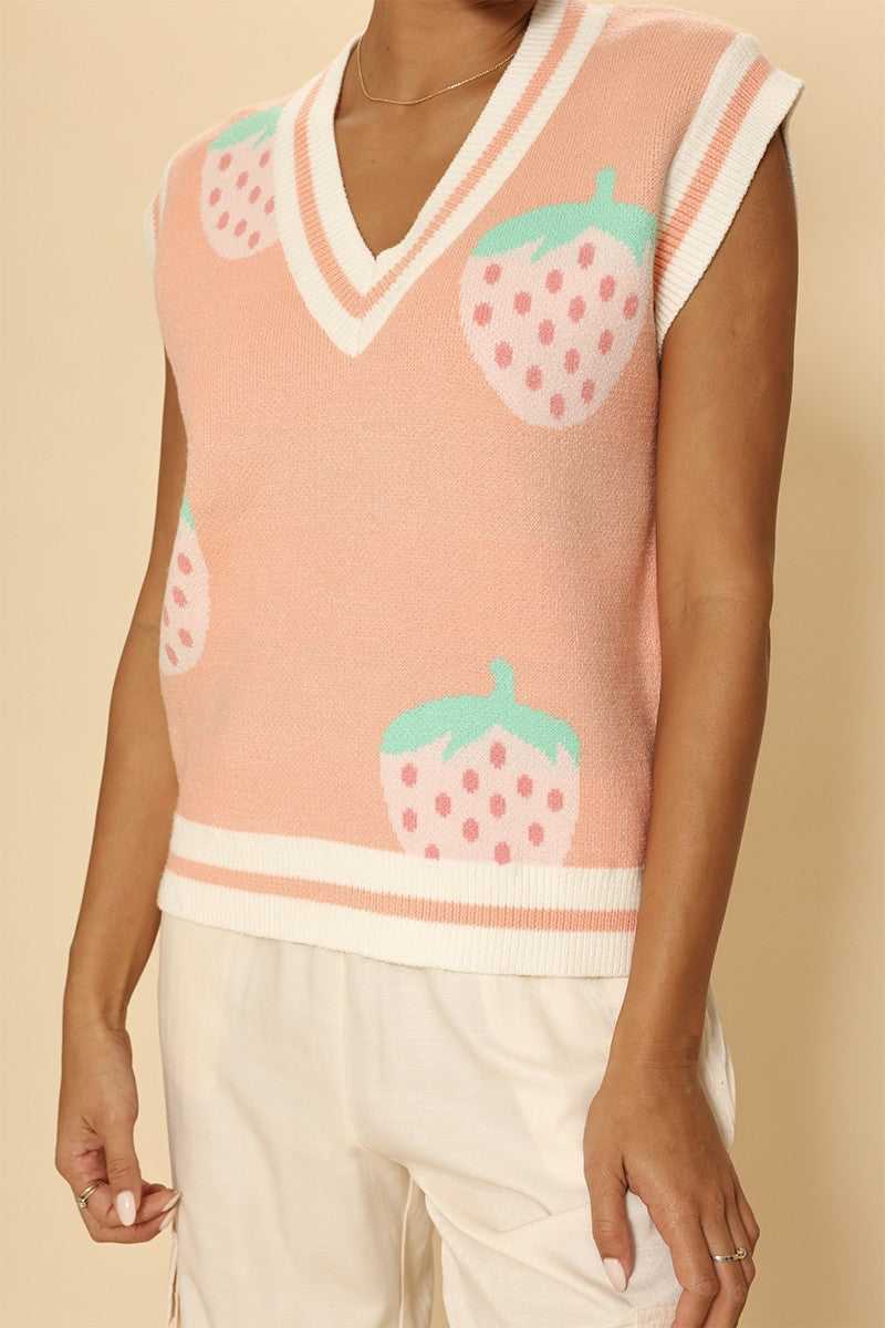 Strawberry knit vest Miss Sparkling