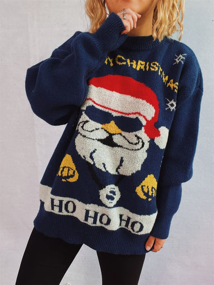 Festive Santa long sleeve sweater for cozy winter days