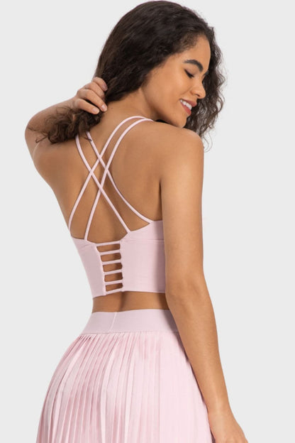 Crisscross Back Ladder Detail Sports Bra.