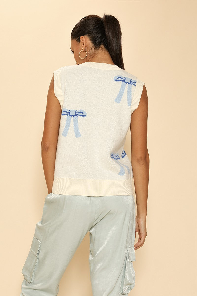 All over bow knit vest Miss Sparkling