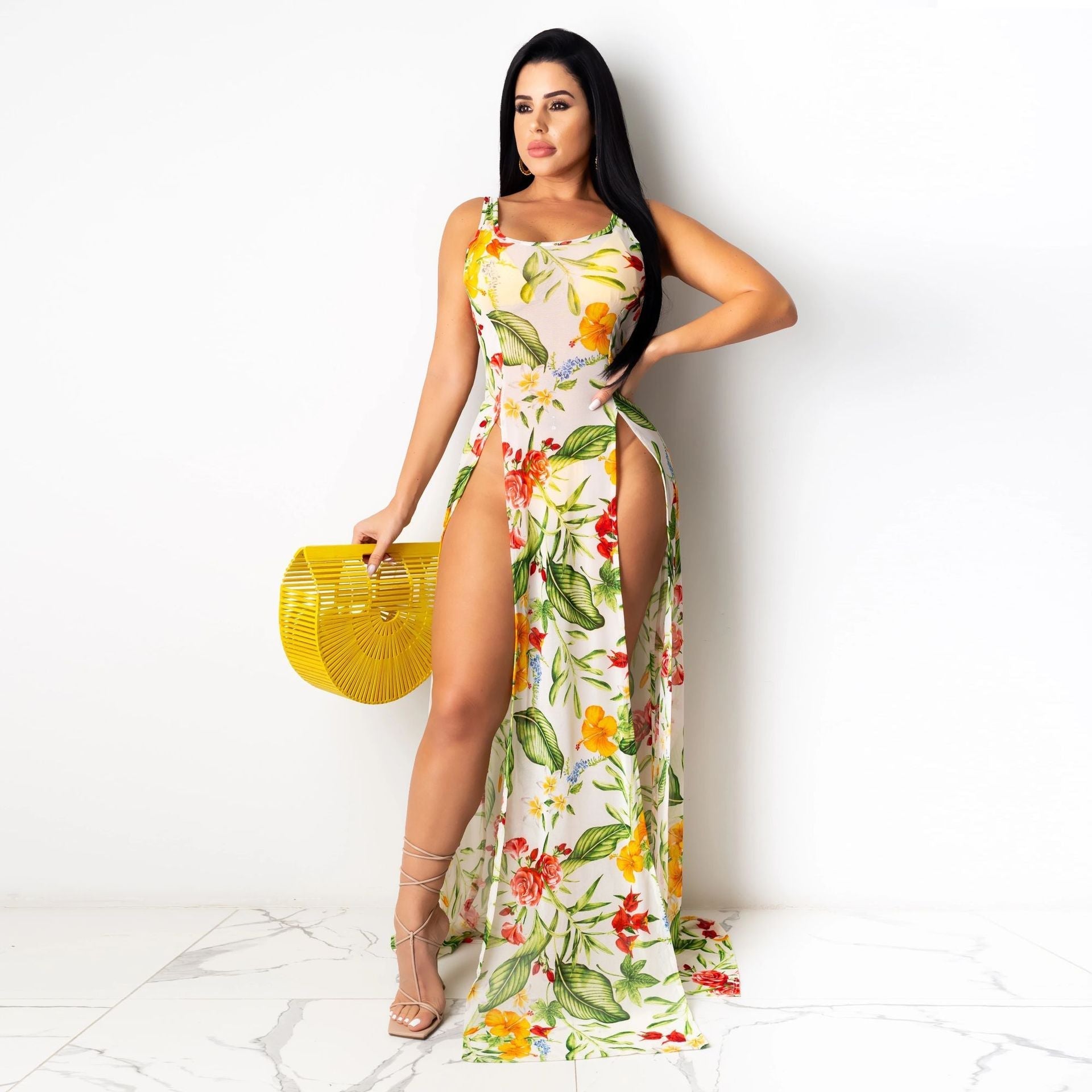 Platform Sexy Summer Super Elastic Multi-Color Mesh Beach Skirt Bella Mia