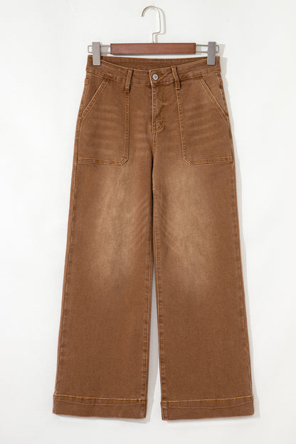 Breen Cropped High Rise Wide Leg Jeans Casual Everyday Wear