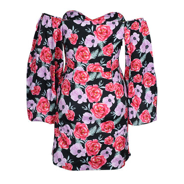 Printed Sexy Square Collar Dress Women Spring Summer Arrival