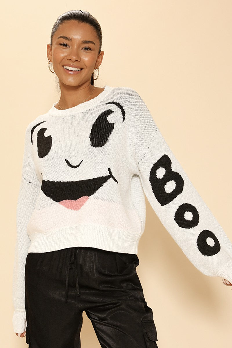 Ghost Halloween Sweater Miss Sparkling