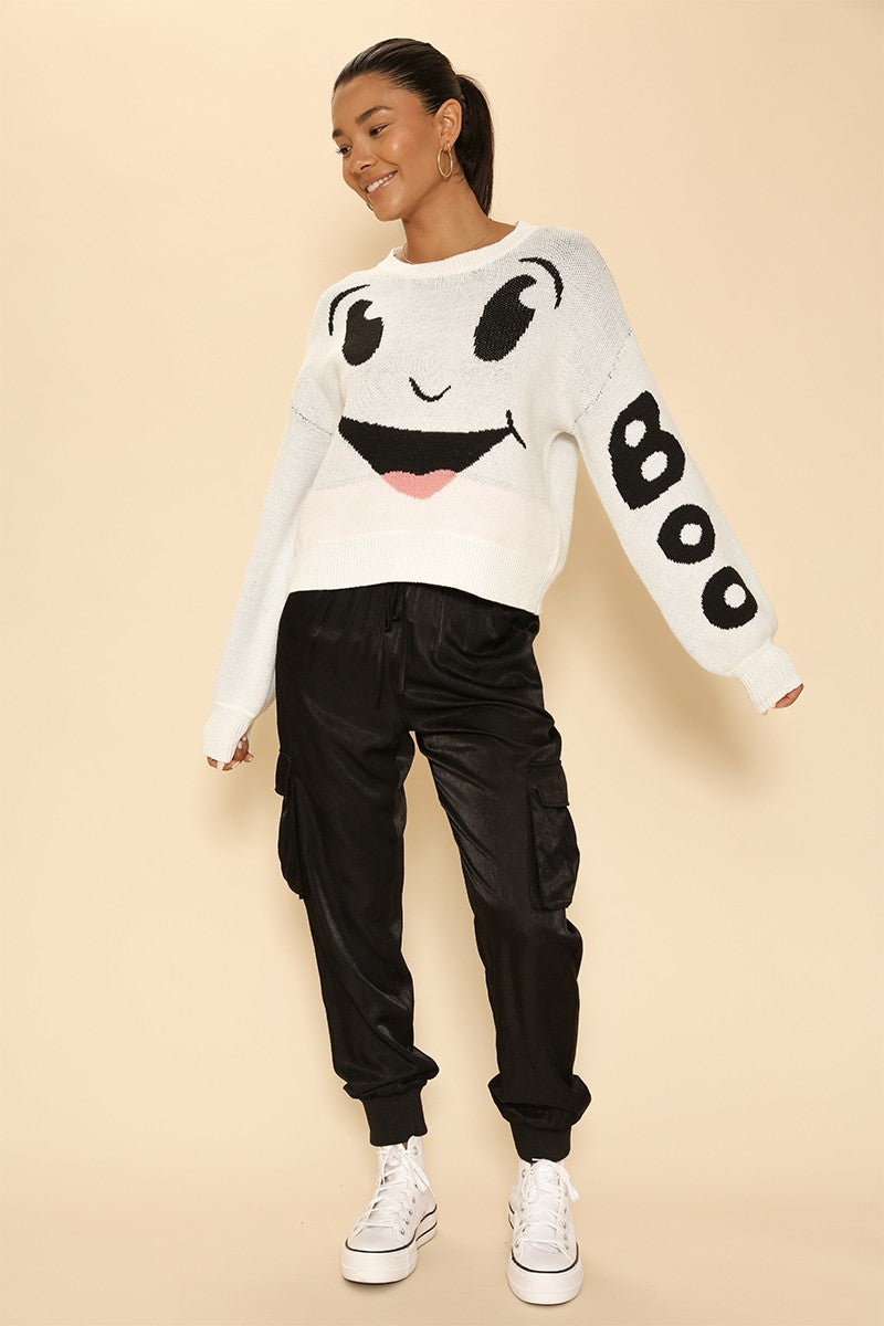 Ghost Halloween Sweater Miss Sparkling