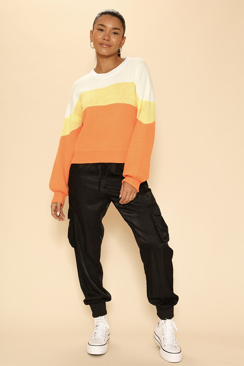 Candy corn Halloween Sweater Miss Sparkling