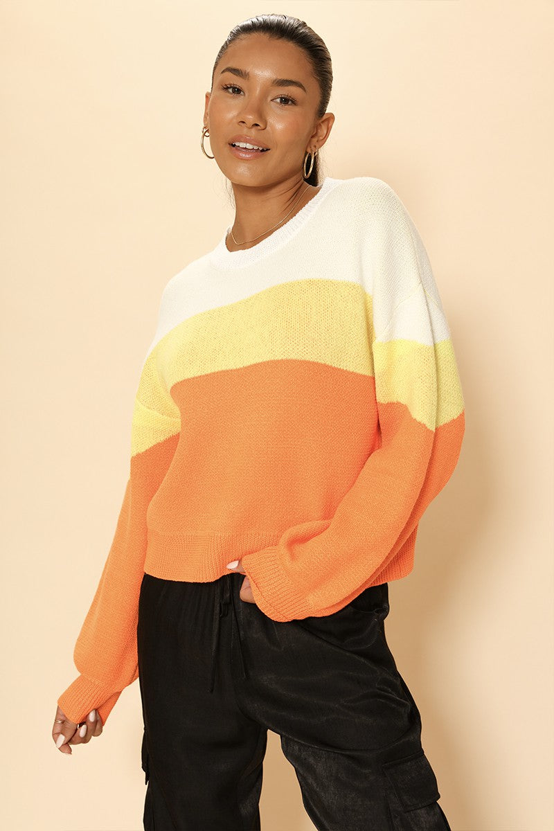 Candy corn Halloween Sweater Miss Sparkling