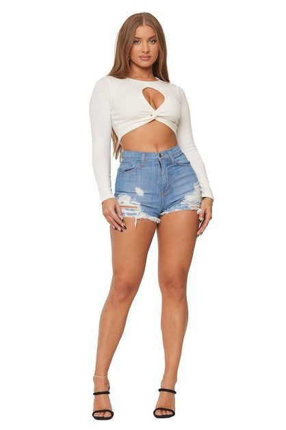 Torri Denim Short Coco’s Tee Boutique