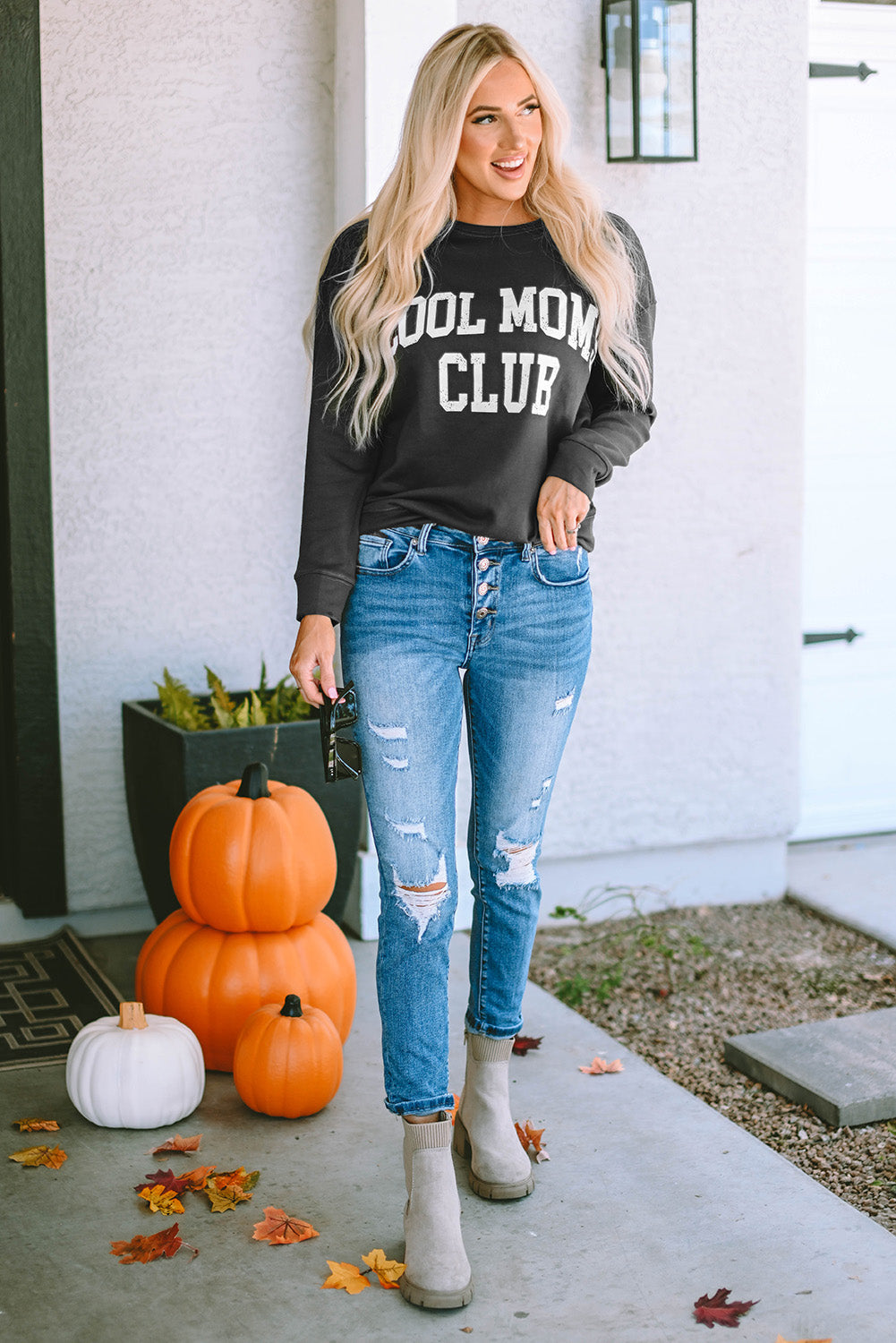 COOL MOM CLUB Round Neck Short Sleeve Sweatshirt Coco’s Tee Boutique