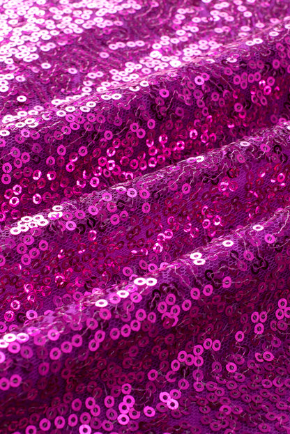 Vibrant violet sequin midi skirt for plus size fashionistas