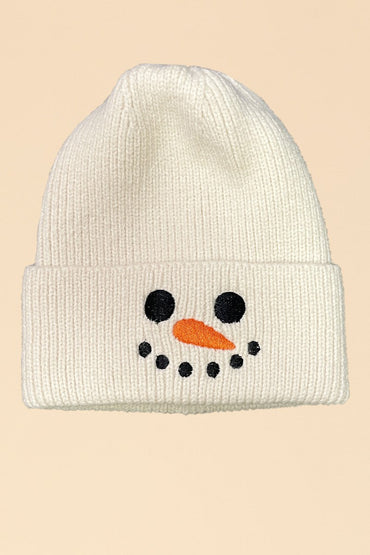Novelty Holiday Beanies Rib Knit Beanie Embroidered Graphic