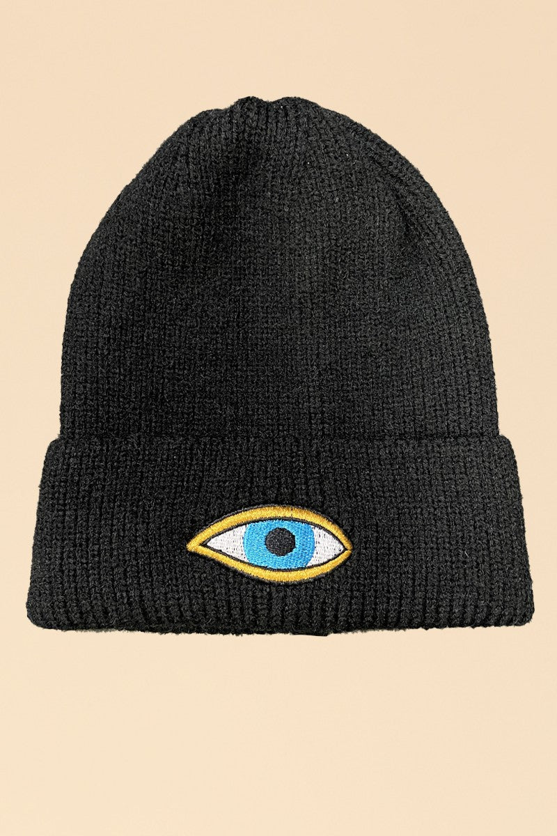 Novelty Rib Knit Beanie With In House Embroidered Graphic