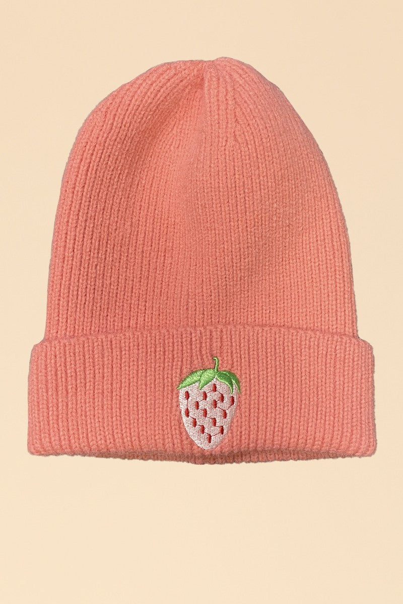 Novelty Rib Knit Beanie With In House Embroidered Graphic