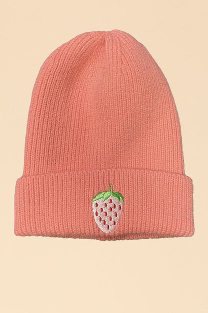 Novelty Rib Knit Beanie With In House Embroidered Graphic
