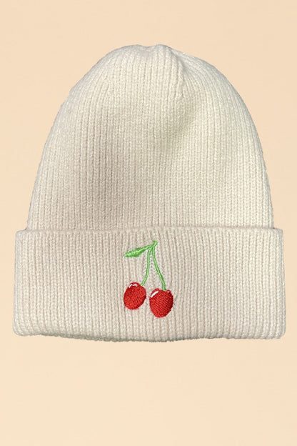 Novelty Rib Knit Beanie With In House Embroidered Graphic