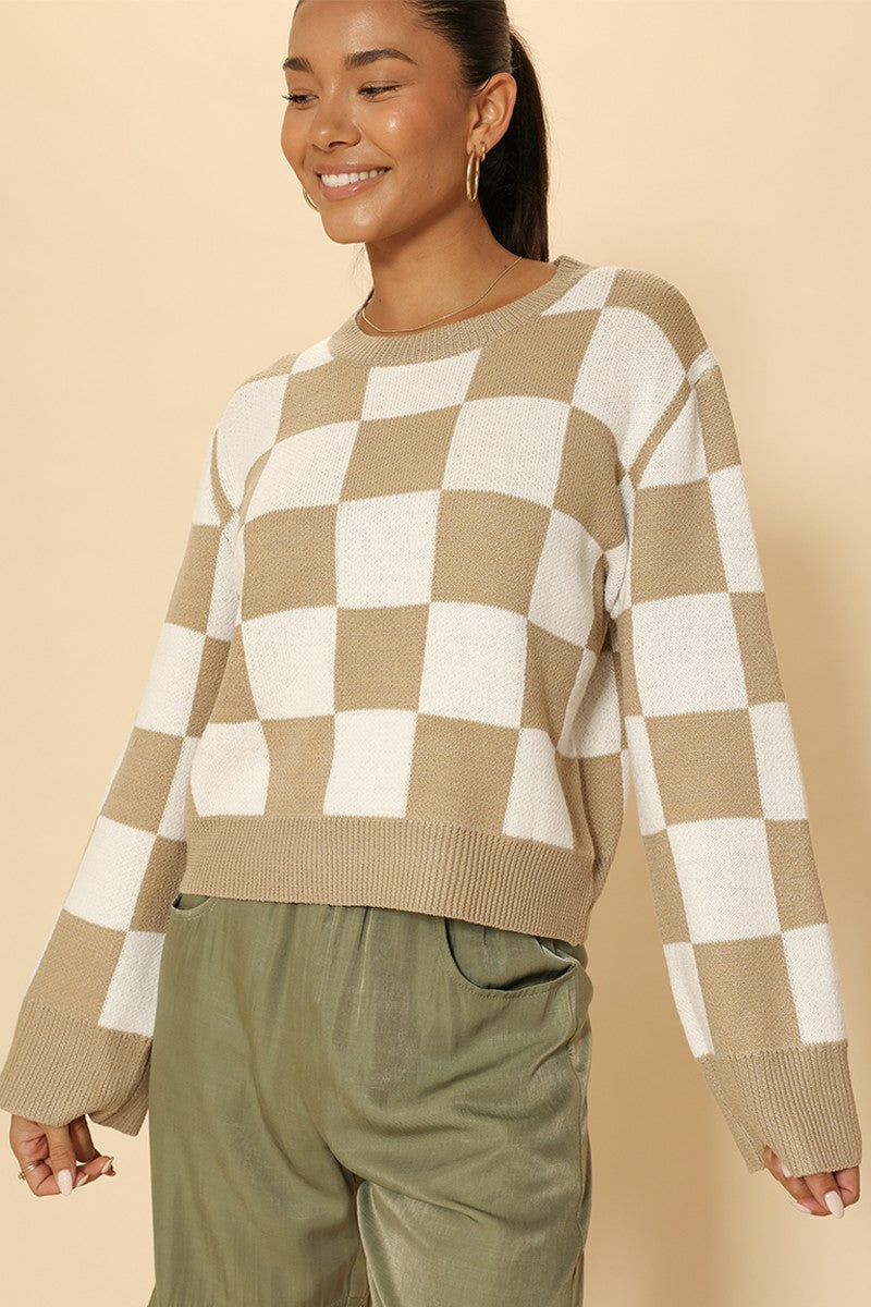 Checkered sweater Miss Sparkling