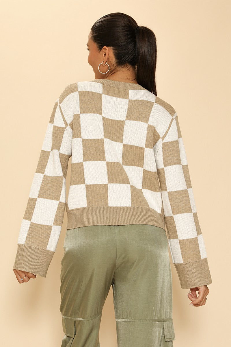 Checkered sweater Miss Sparkling