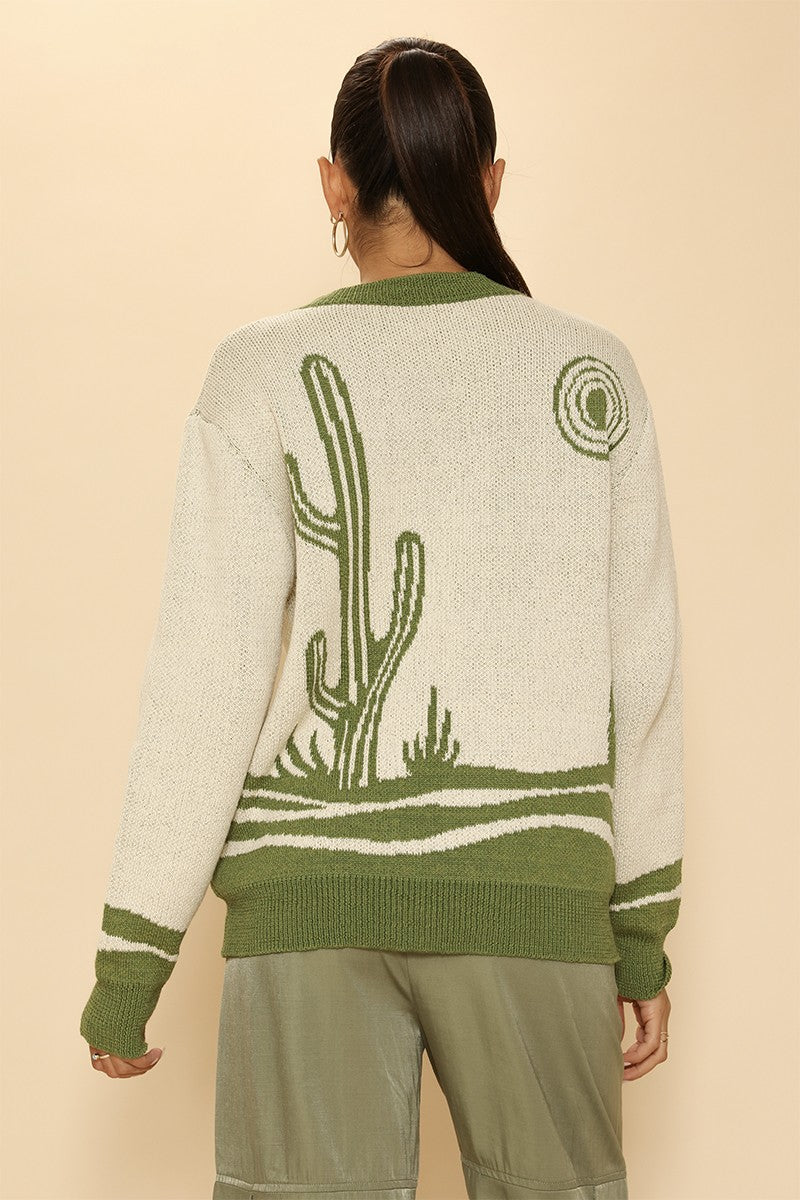 Desert cactus knit sweater Miss Sparkling