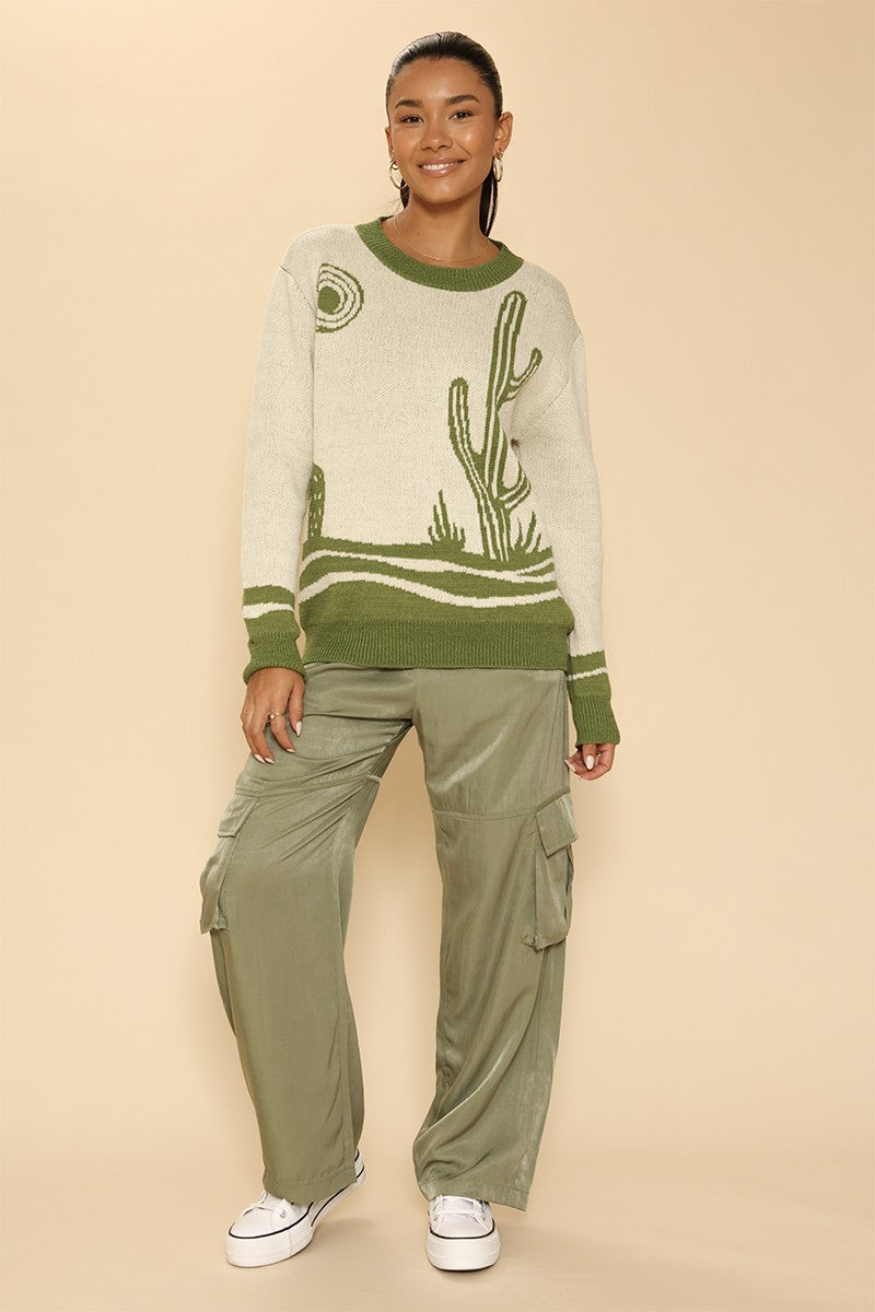 Desert cactus knit sweater Miss Sparkling