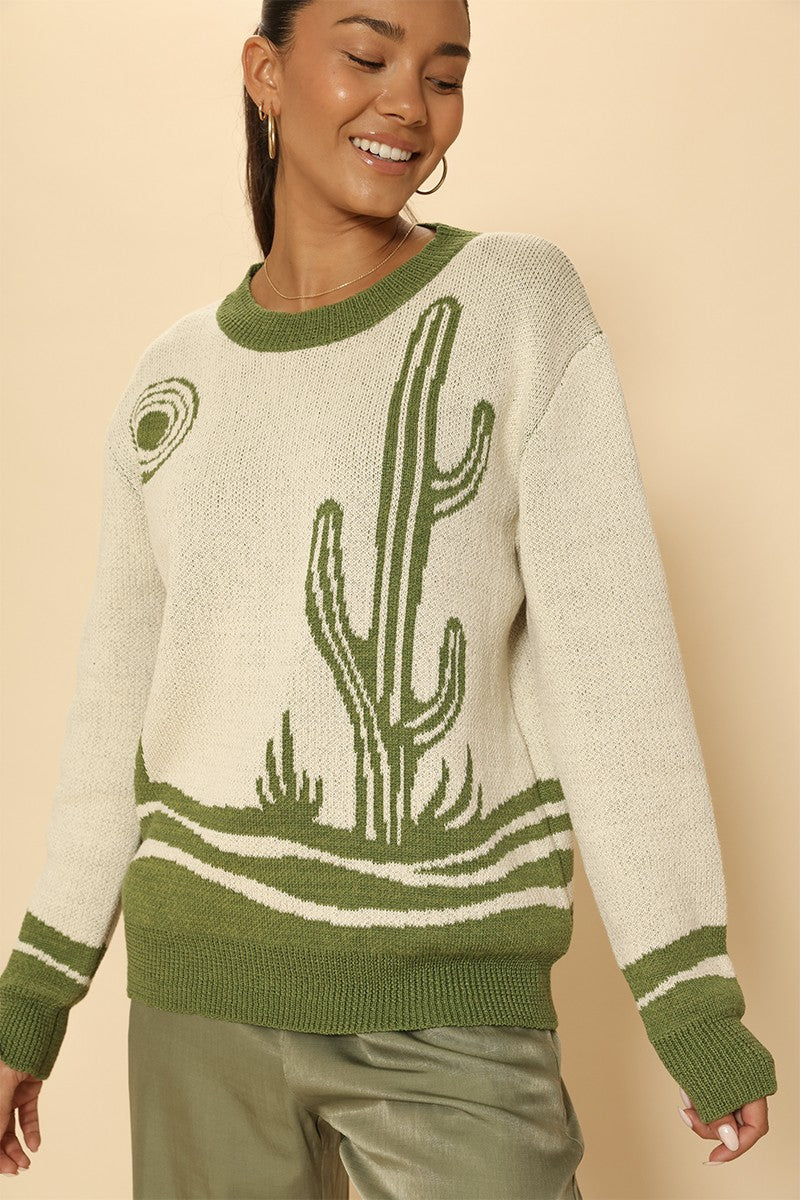 Desert cactus knit sweater Miss Sparkling
