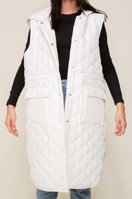 Quilted Oversized Midi Jacket