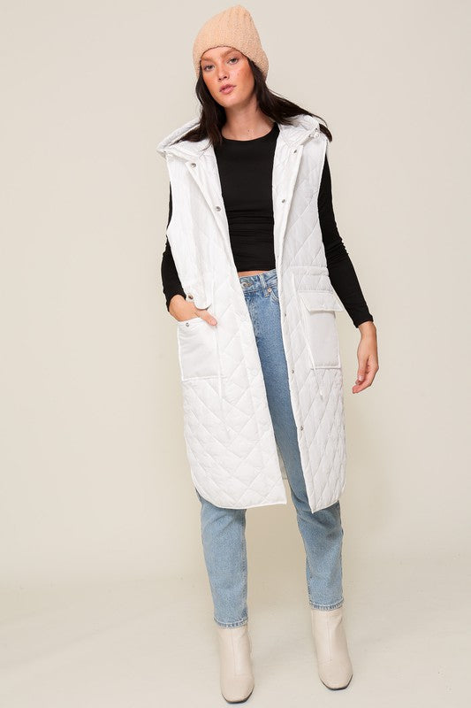 Quilted Oversized Midi Jacket