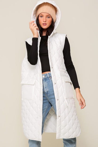 Quilted Oversized Midi Jacket