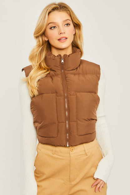 Stylish Puffer Vest with Pockets