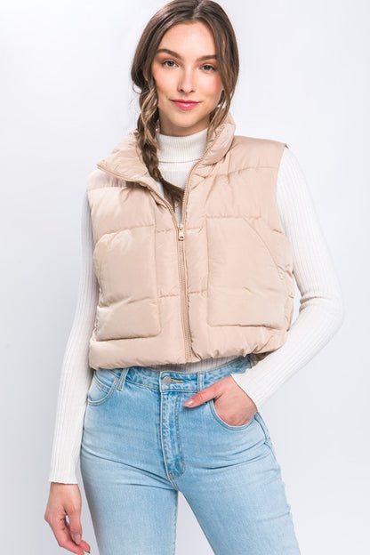 Stylish Puffer Vest with Pockets