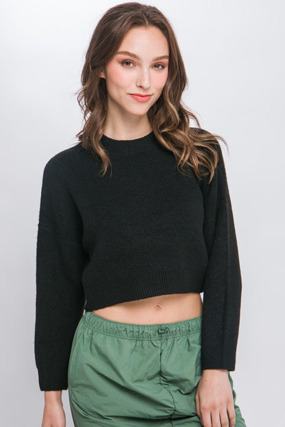 Cozy cropped wool blend sweater