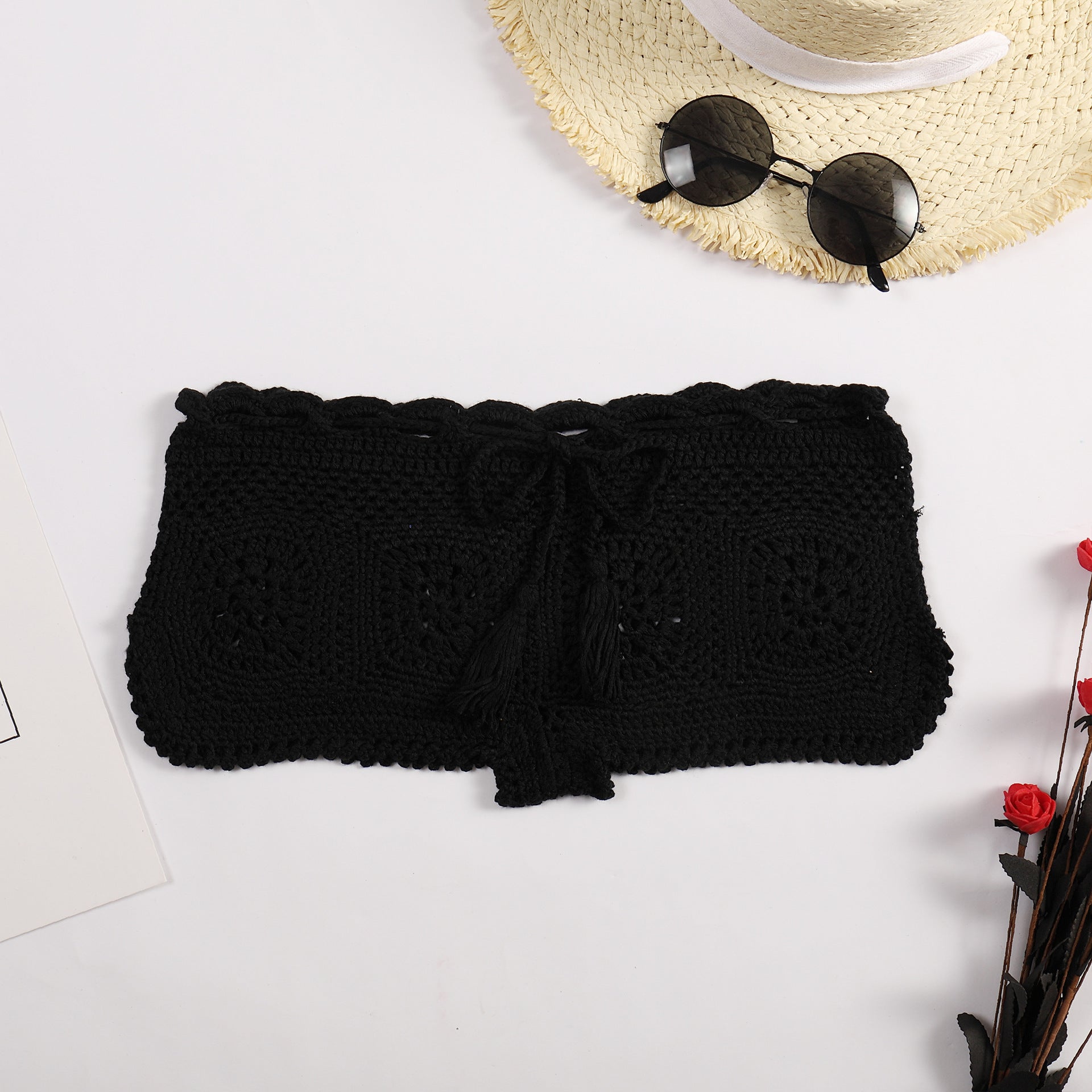 Beach Boyshorts Solid Color Women Sexy Bikini Swimming Trunks Crochet hook Bella Mia