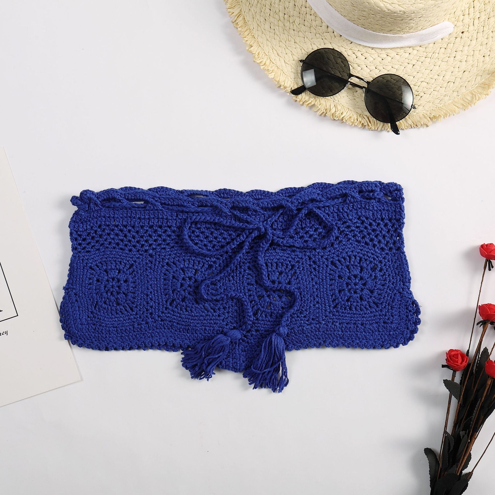 Beach Boyshorts Solid Color Women Sexy Bikini Swimming Trunks Crochet hook Bella Mia