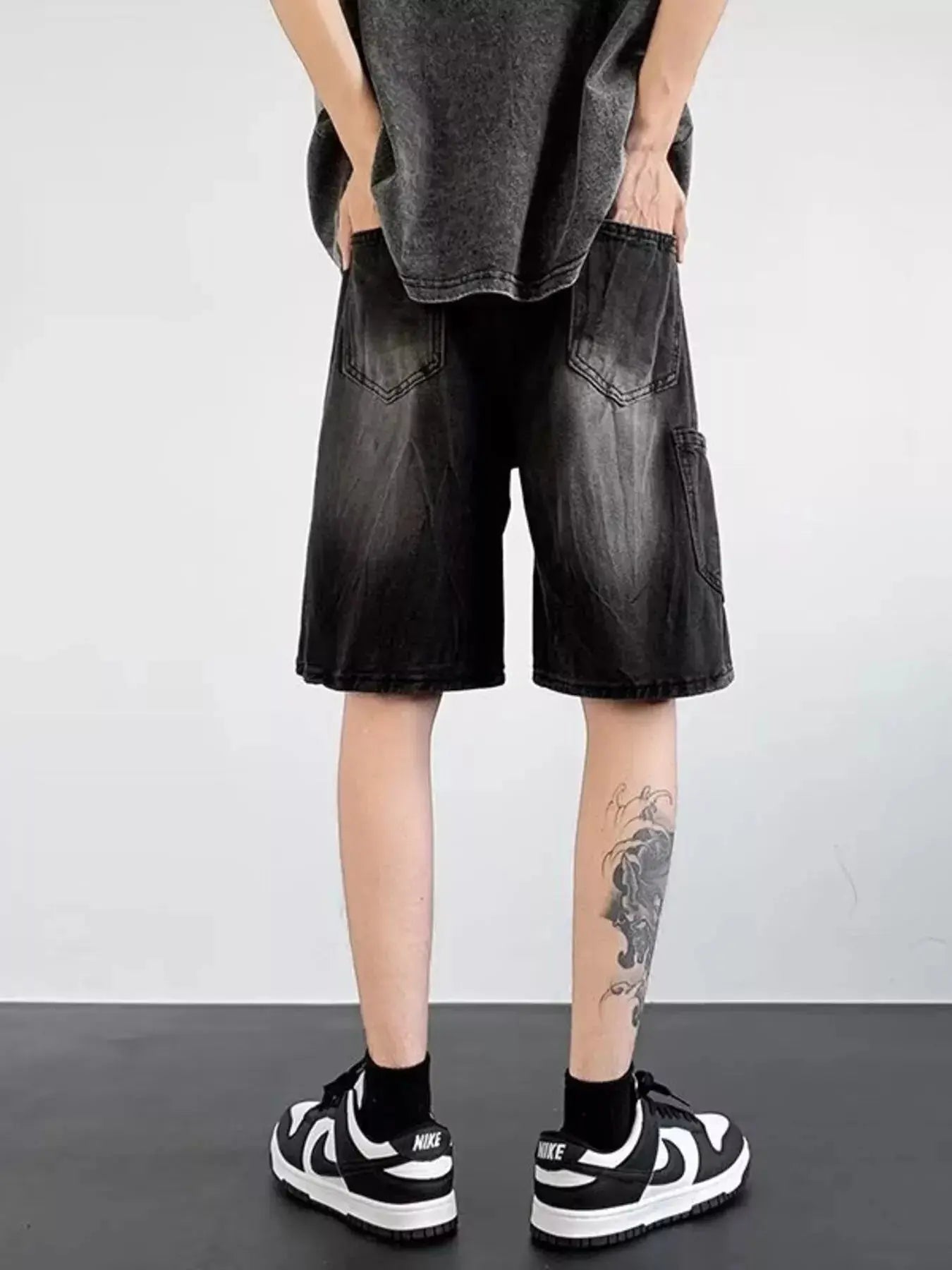Men's Plus Size Distressed Wide Leg Denim Shorts Simply Love