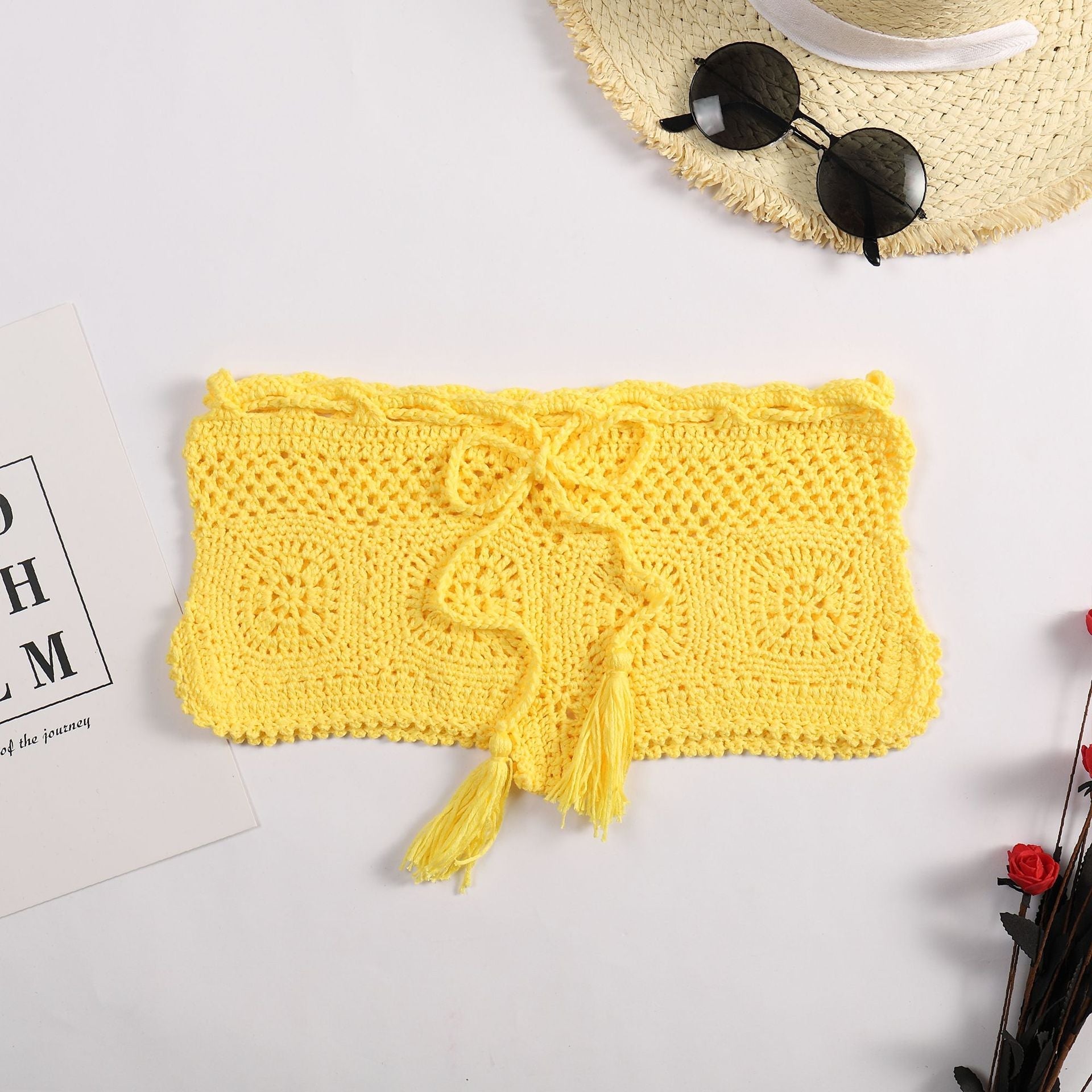 Beach Boyshorts Solid Color Women Sexy Bikini Swimming Trunks Crochet hook Bella Mia