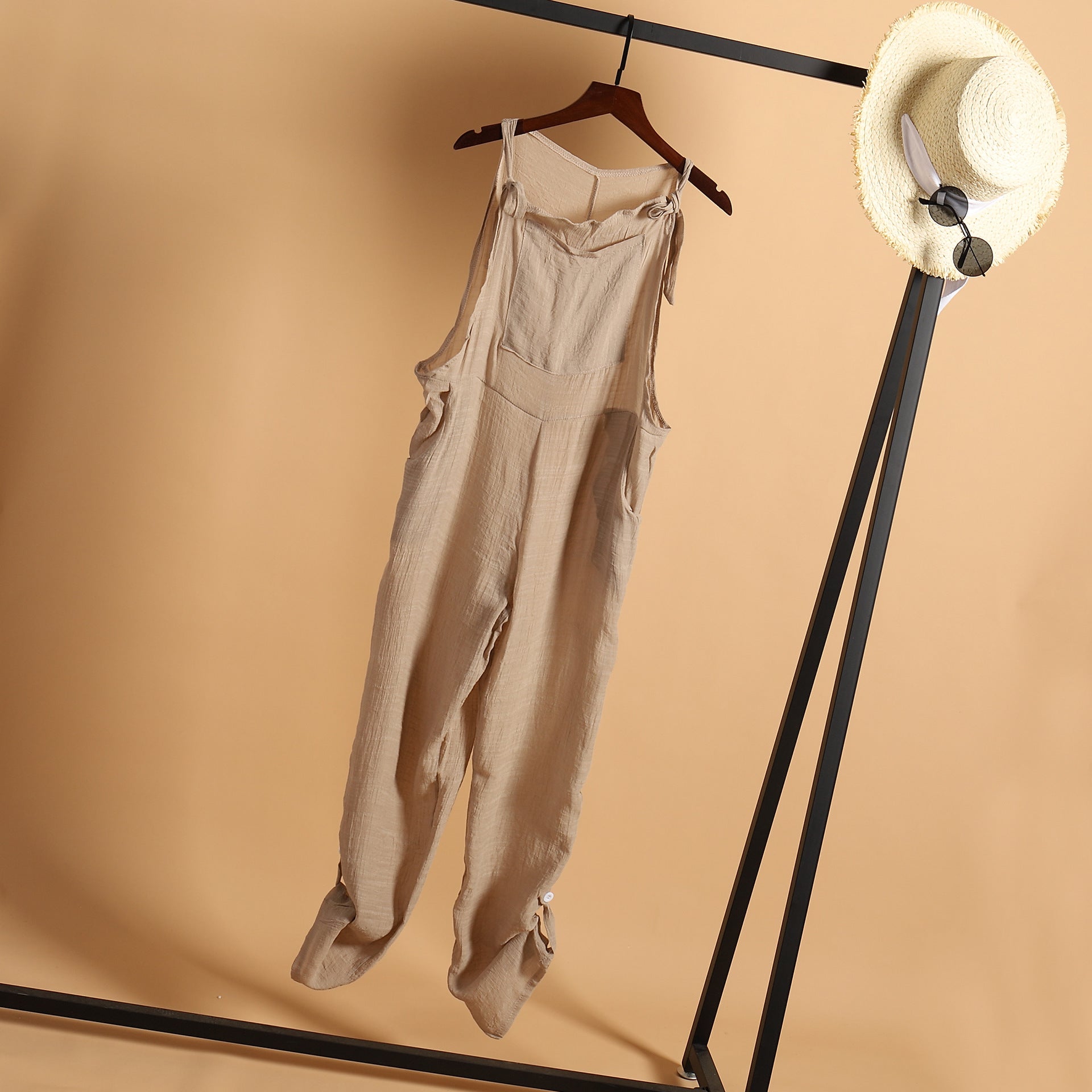 Autumn Casual Beach Trousers Solid Color Wide Leg Jumpsuit Playsuit Women Bella Mia