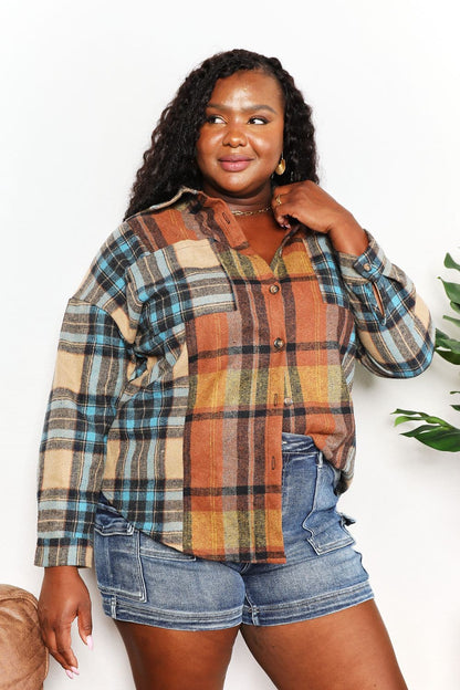 Double Take plaid shirt jacket