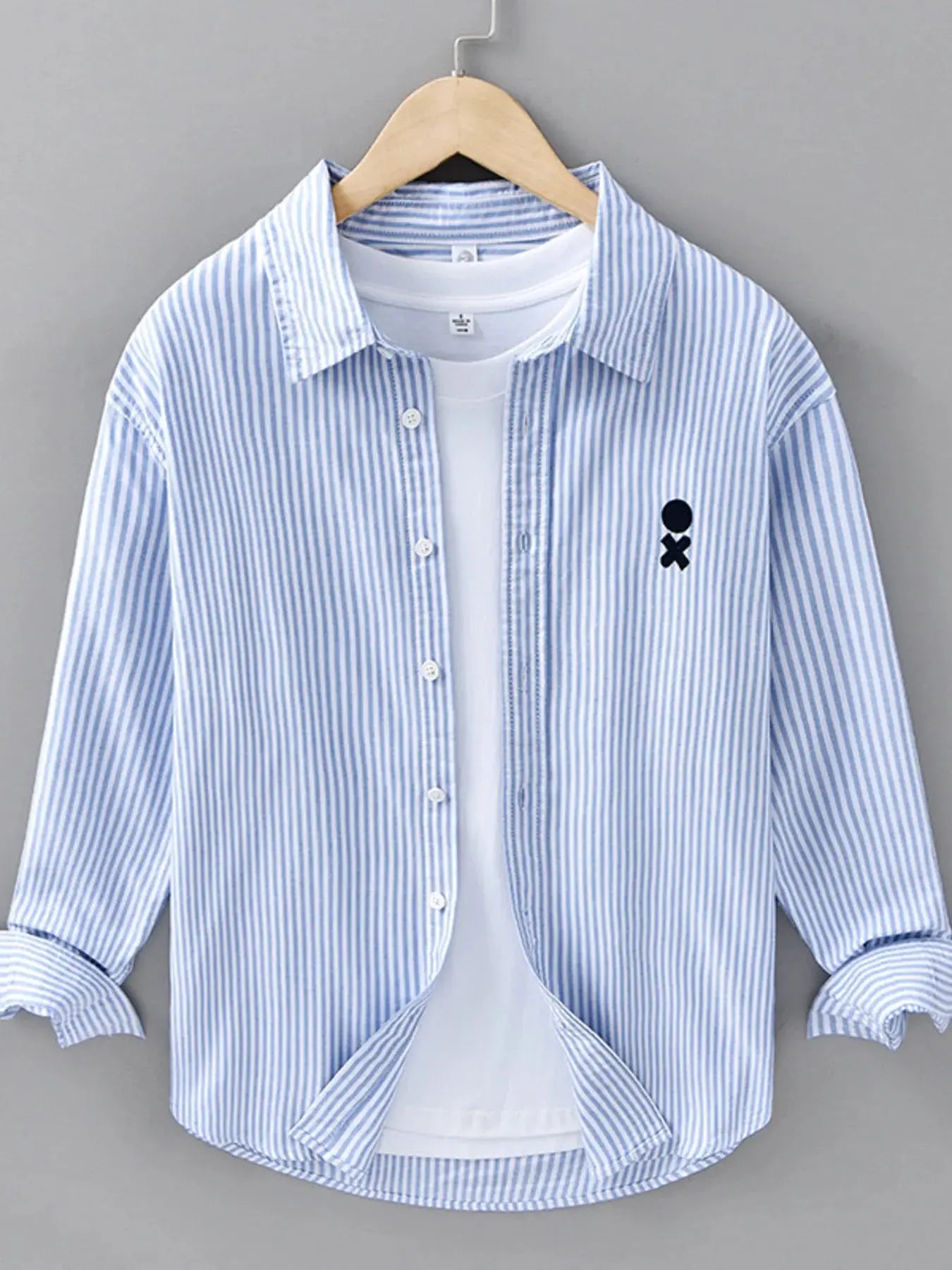 Men's Plus Size Striped Casual Long Sleeve Shirt Simply Love