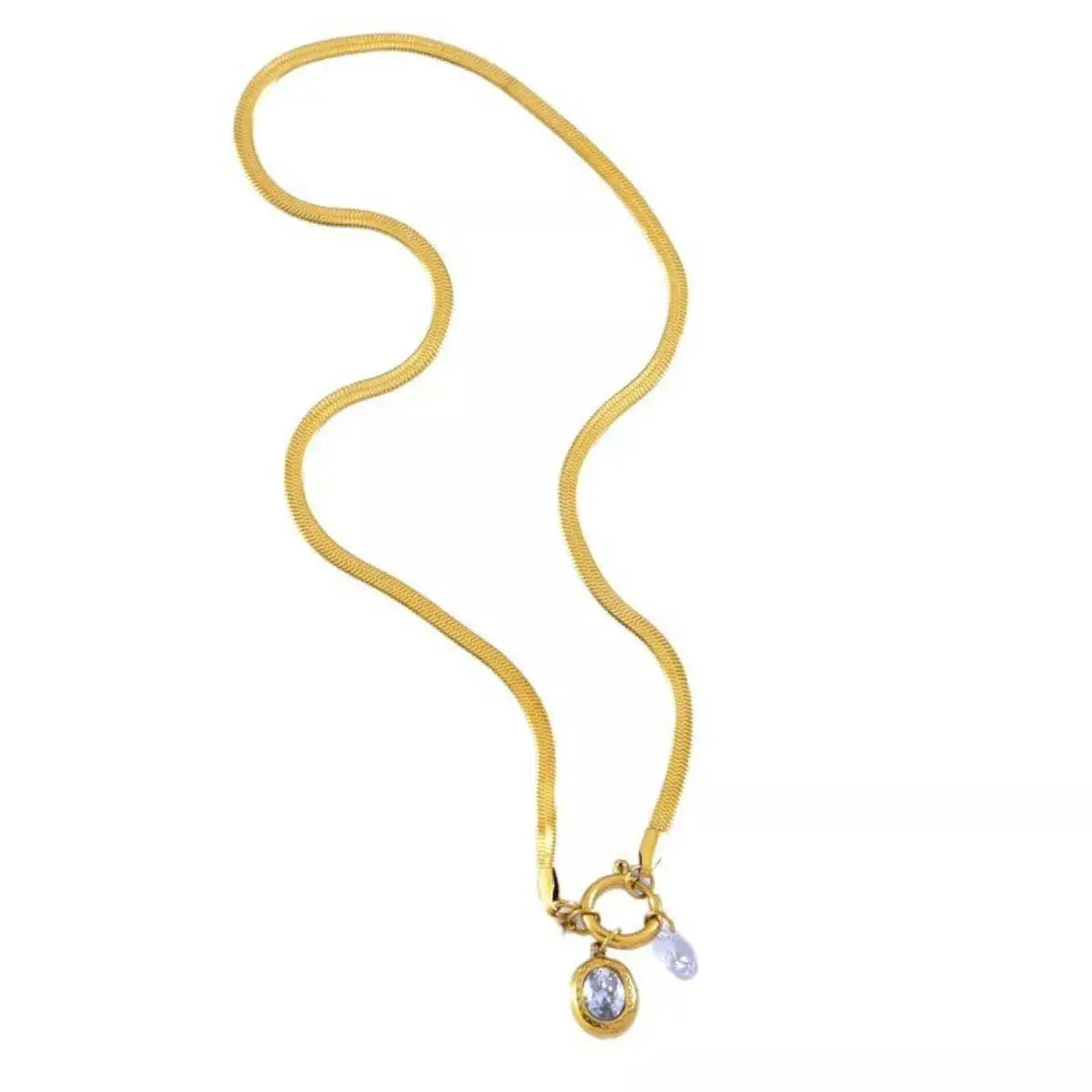 18K Gold-Plated Herringbone Chain Necklace Simply Love
