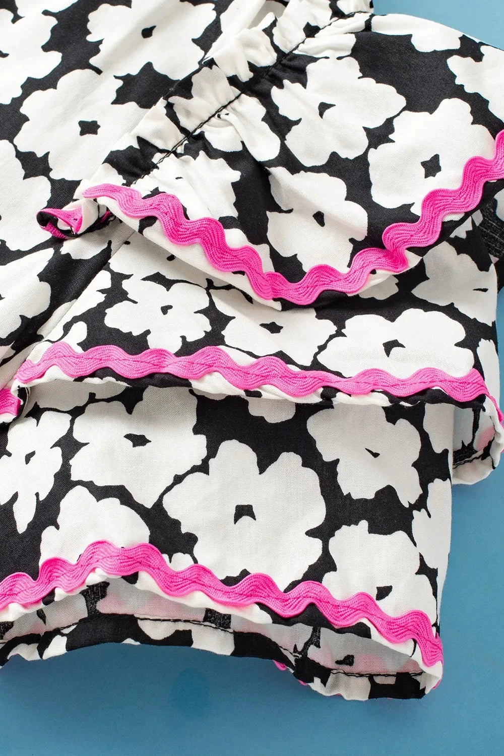 Printed V-Neck Flounce Sleeve Blouse Coco’s Tee Boutique