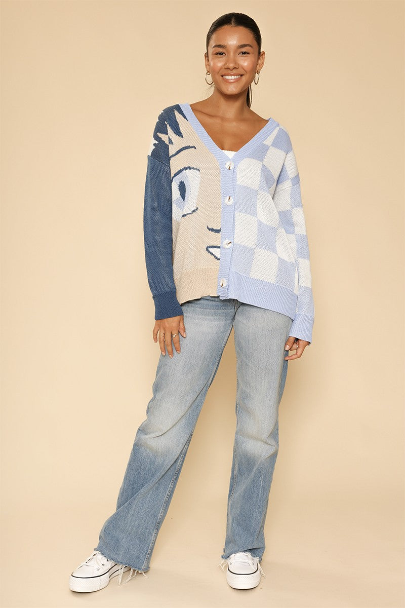 Anime checkered cardigan Miss Sparkling