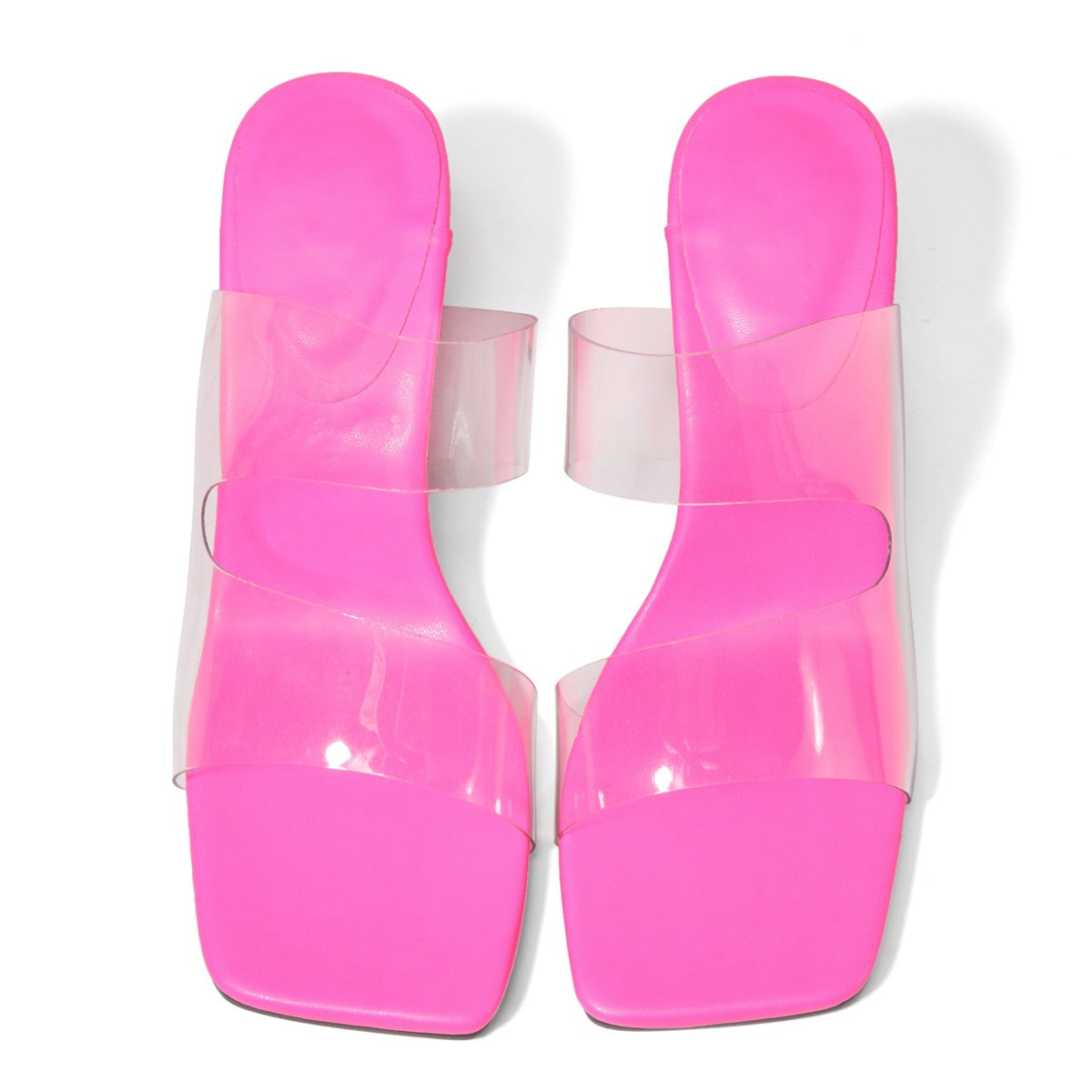 Candy Color Sandals High Heels Transparent PVC All Match High Heel Square Toe Sandals Bella Mia