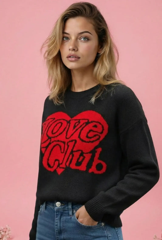 Love Club Heart Knit Sweater Miss Sparkling