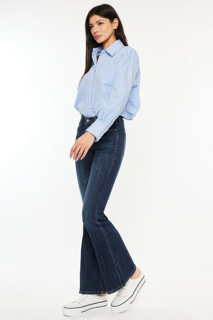 Kancan Full Size Mid Rise Flare Jeans.