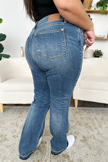 Judy Blue mid-rise release hem jeans