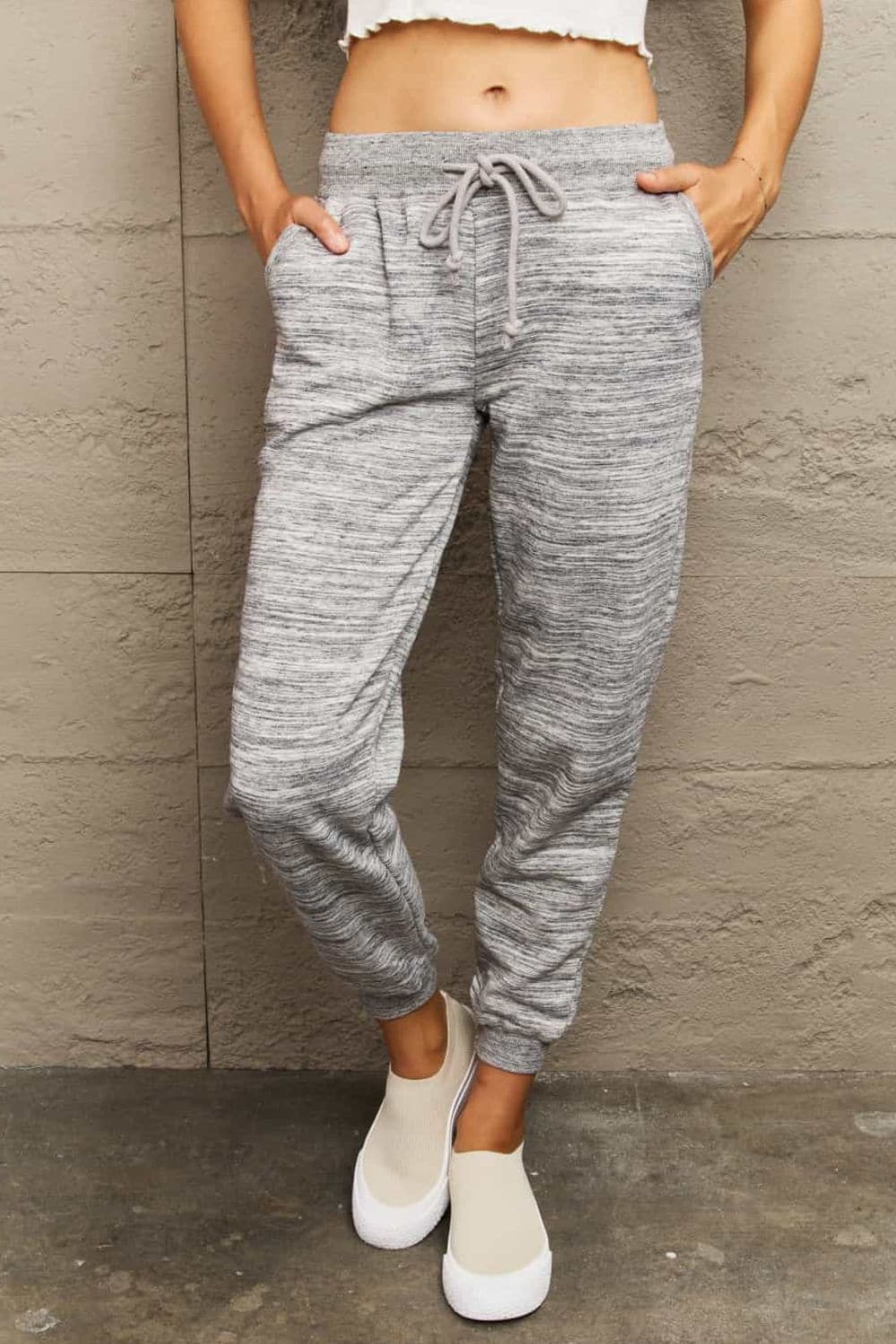 Ninexis Full Size Tie Waist Long Sweatpants.