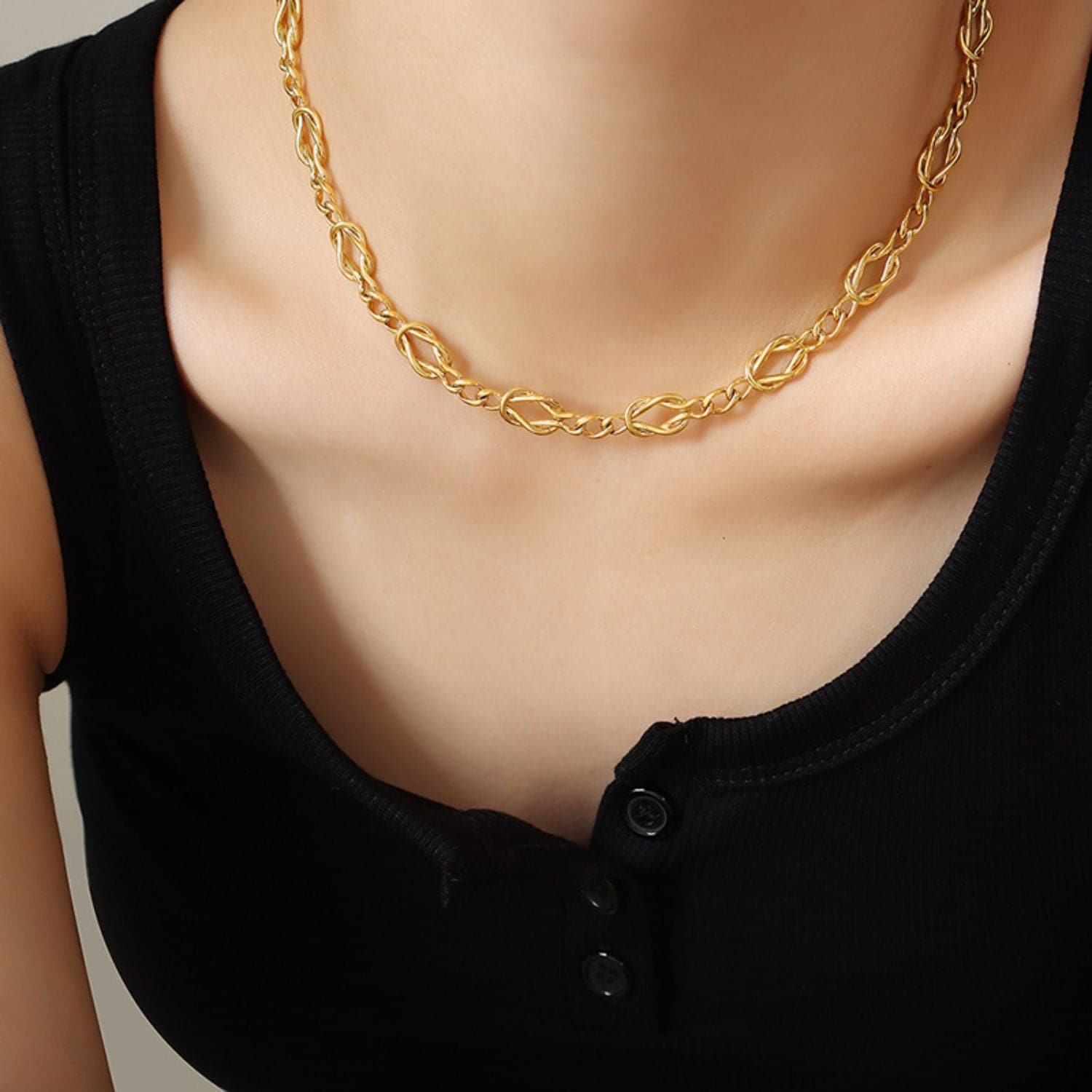 Brass Titanium Steel Necklace.