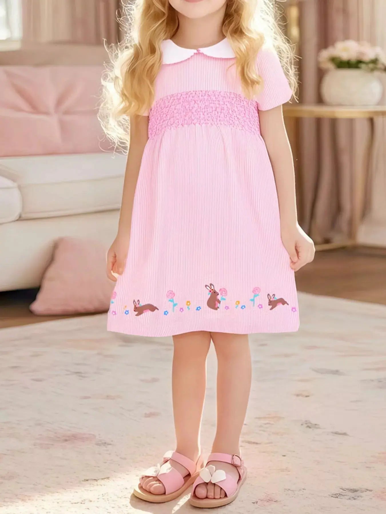 Children's Smocked Short Sleeve Dress Simply Love