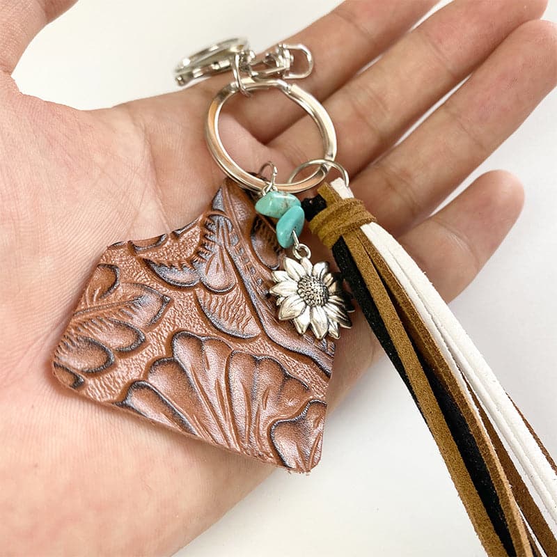 Turquoise Fringe Detail Key Chain.