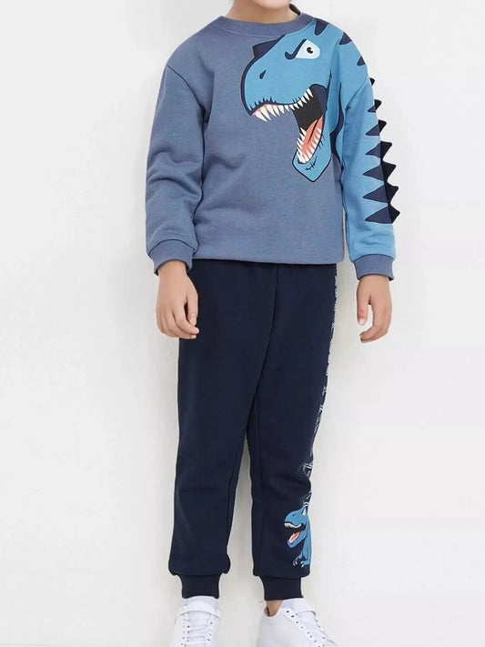 Children's Dinosaur Print Long Sleeve Sweatshirt & Pants Set Simply Love